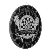 Zwart-wit Familie Custom Name Dartbord (Voorkant Links)