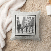 Zwart-wit Familie Foto en Namen Kussen (Deken)