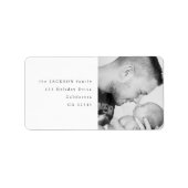 Zwart-wit Familie Foto Retouradres Etiket (Voorkant)