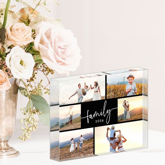 Zwart-wit familie fotoblok