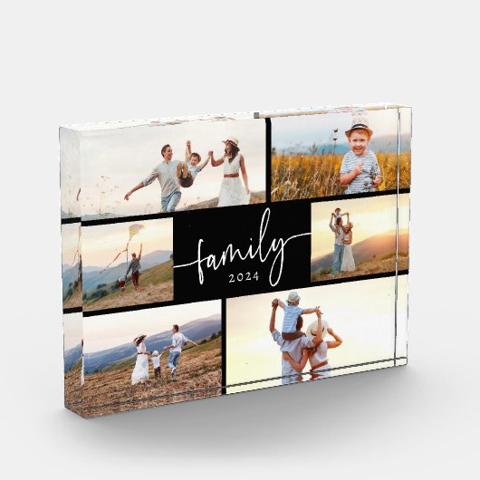 Zwart-wit familie fotoblok (Links)