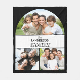 Zwart-wit familie fotocollage fleece deken