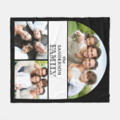 Zwart-wit familie fotocollage fleece deken (Voorkant (Horizontaal))