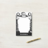  Zwart Wit Familienaam Santa Christmas Post-it® Notes (Op bureau)