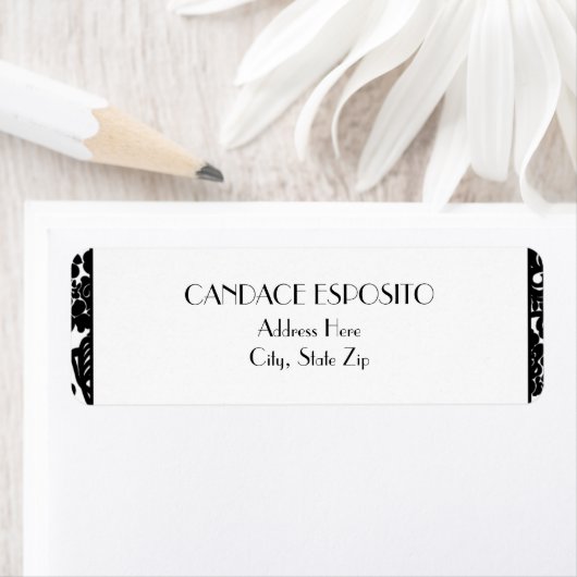 Zwart-wit Fancy damast patroonlabels Etiket (Insitu)