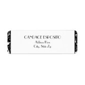 Zwart-wit Fancy damast patroonlabels Etiket (Voorkant)