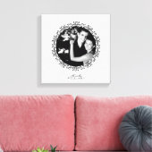 Zwart-wit Fancy decoratief Lijst Foto Canvas Afdruk (Insitu (Woonkamer))