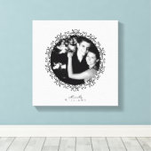 Zwart-wit Fancy decoratief Lijst Foto Canvas Afdruk (Insitu (Houten vloer))