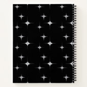Zwart Wit Fancy Faux Diamond Design Aangepaste naa Notitieboek (Achterkant)