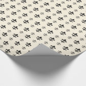 Zwart-wit Fancy Fleur De Lis Cadeaupapier (Hoek)