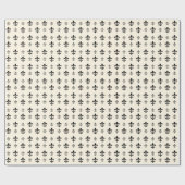 Zwart-wit Fancy Fleur De Lis Cadeaupapier (Vlak)