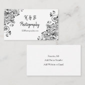 Zwart-wit Fancy grens Visitekaartje (Voorkant / Achterkant)