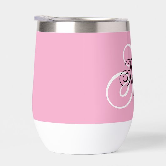 Zwart-wit Fancy Monogram Roze (Rechts)