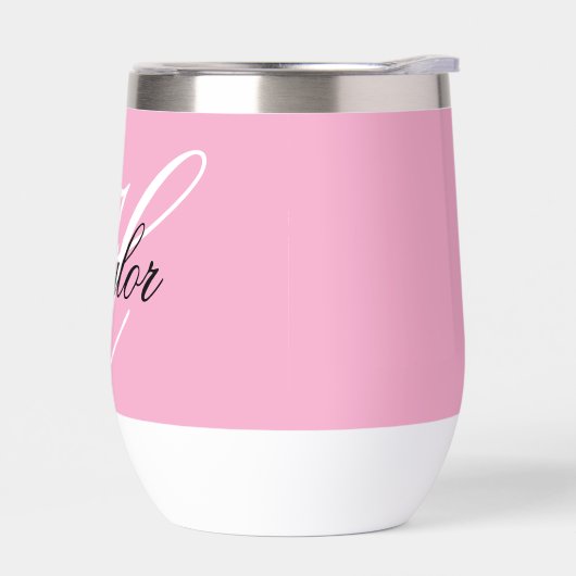 Zwart-wit Fancy Monogram Roze (Links)