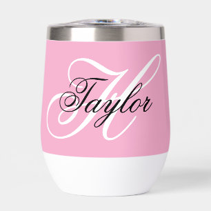 Zwart-Wit Fancy Monogram Roze