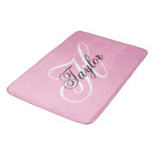 Zwart-wit Fancy Monogram Roze Badmat (Gekanteld)