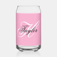 Zwart-wit Fancy Monogram Roze