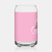 Zwart-wit Fancy Monogram Roze Blikvorm Glas (Rechts)