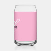 Zwart-wit Fancy Monogram Roze Blikvorm Glas (Links)