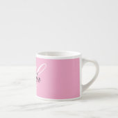 Zwart-wit Fancy Monogram Roze Espresso Kop (Rechts)