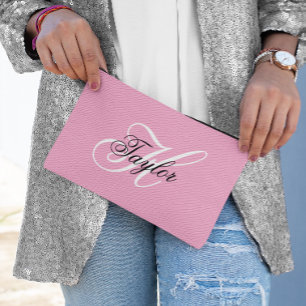 Zwart-wit Fancy Monogram Roze Etui