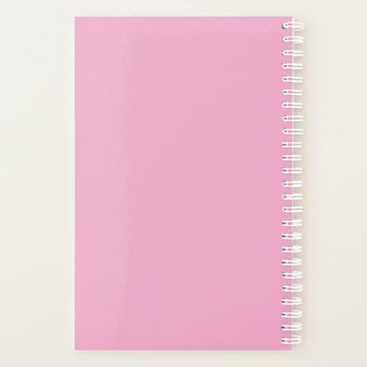 Zwart-wit Fancy Monogram Roze Planner (Achterkant)