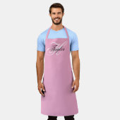 Zwart-wit Fancy Monogram Roze Schort (Gedragen)