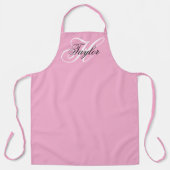 Zwart-Wit Fancy Monogram Roze Schort (Voorkant)
