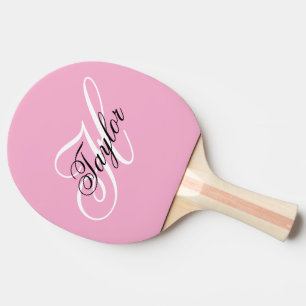 Zwart-Wit Fancy Monogram Roze Tafeltennisbatje