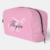 Zwart-wit Fancy Monogram Roze Toilettasje (Rechterhoek)