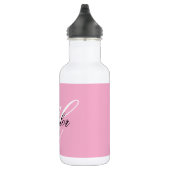 Zwart-wit Fancy Monogram Roze Waterfles (Rechts)