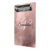 Zwart-wit Fancy monogrammen Roos Gold Foil Mini Klembord (Angled2)