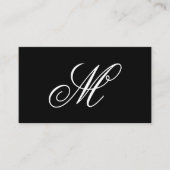 Zwart-Wit Fantasie Monogram Visitekaartje (Voorkant)