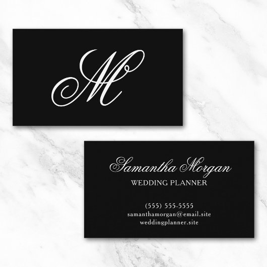 Zwart-Wit Fantasie Monogram Visitekaartje