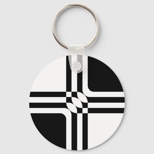 Zwart-wit fantasie sleutelhanger (Voorkant)
