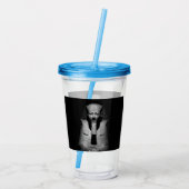 Zwart-wit farao koning acryl drinkbeker (Achterkant)