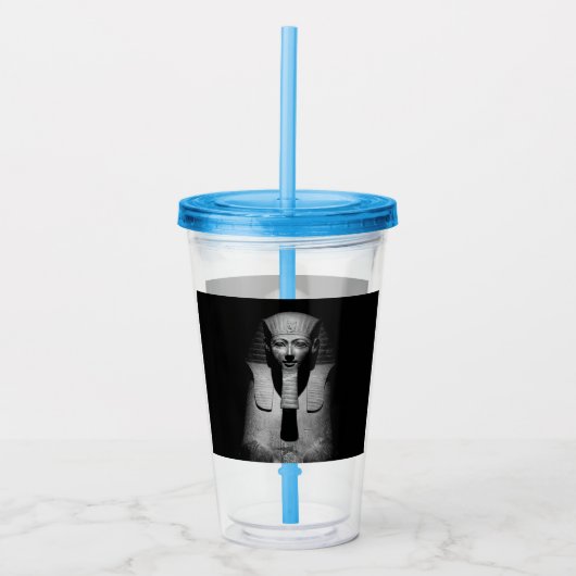 Zwart-wit farao koning acryl drinkbeker (Voorkant)