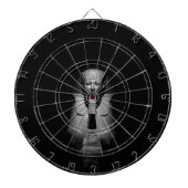 Zwart-wit farao koning dartbord (Voorkant)