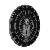 Zwart-wit farao koning dartbord (Voorkant Links)