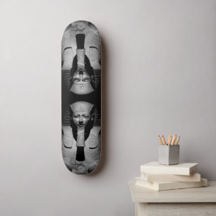 Zwart-wit farao koning persoonlijk skateboard