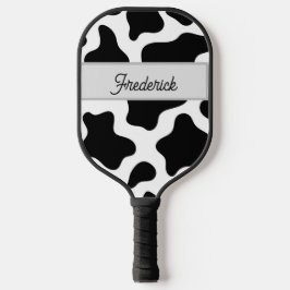 Zwart-wit Faux  Cowhyde Pickleball Paddle