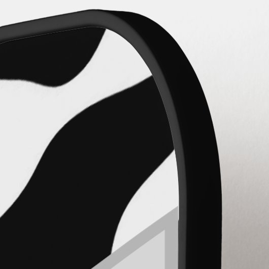 Zwart-wit Faux  Cowhyde Pickleball Paddle (Links Detail)