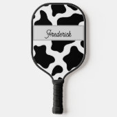Zwart-wit Faux  Cowhyde Pickleball Paddle (Achterkant)
