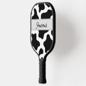 Zwart-wit Faux  Cowhyde Pickleball Paddle (Links)