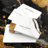 Zwart Wit Faux Gold Folie Marmer Visitekaartje