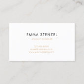 Zwart Wit Faux Gold Folie Marmer Visitekaartje (Achterkant)