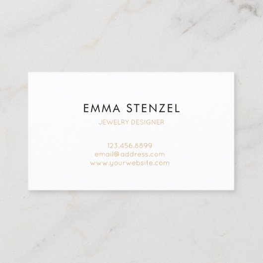 Zwart Wit Faux Gold Folie Marmer Visitekaartje (Achterkant)