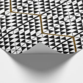 Zwart wit faux goud glitter abstracte patternfaux cadeaupapier (Hoek)