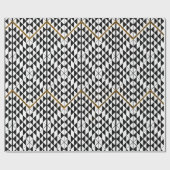 Zwart wit faux goud glitter abstracte patternfaux cadeaupapier (Vlak)