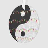 Zwart-wit Faux Kant Yin Yang met Lichten Ornament (voorkant)